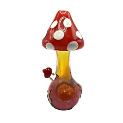 Handmade Collectible Glass Spoon Pipes, Mushroom Designed Premium Collectible Heavy Glass Pipes for Smoking. 5