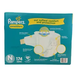 New Pampers Swaddlers Diapers - 174 Count (Newborn).