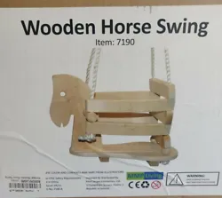 Wooden Horse Swing - Hanging Swing for Kids – Toddler Swing Set & Baby.  This unfinished wood and rope wooden horse...