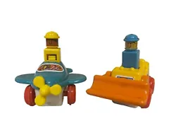Vintage Tomy Mini Push-N-Go Toy Bucket Loader and Plane 1978.
