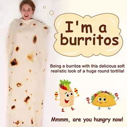 1 x Burrito Wrap Novelty Blanket. Material: Polyester. Size: L: 152X152cm/60