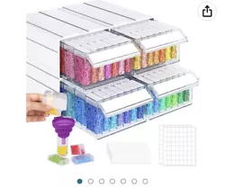 Artdot 4pcs Diamond Painting Storage Containers Stackable Drawer Bead OrganizerOPEN BOX - never used. Ships in USPS...
