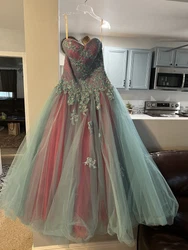 Quinceanera, Special Occassion, or Prom Dress Magenta and Turquoise with gorgeous beading Beautiful color areaJoli Prom...