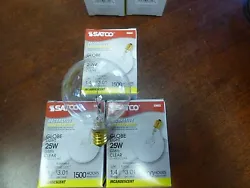 3 THREE SATCO Light Bulbs 25 Watt. They are the hard to find.
