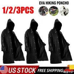 The rainwear is made of EVA,which is safe and durable to use,comfortable to wear. Raincoat fabric: EVA. The rain coat...