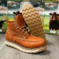 FULL GRAIN LEATHER BRAKES IN EASY. DUAL SOLE LONG LASTING. OIL RESISTANT. WATER RESISTANT. GENUINE LEATHER. SOFT TOE/NO...