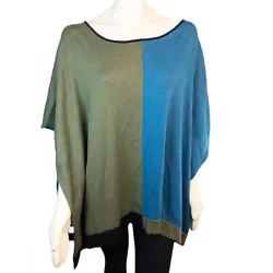 Lane Bryant PonchoColorblockPulloverGreen Blue BlackSize 14 - 20Open on the SidesGreat ConditionItems Ship 1-2 Business...