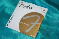 Fender 70L Acoustic 80/20 Bronze strings are wound on a special hex core wire for a brighter, more consistent, and long...
