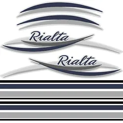 6 RV Winnebago Rialta Graphics Stripes. Decals can be applied to any flat non-porous surface. Decals are made from 3...