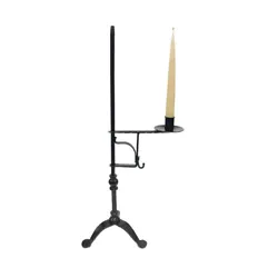 The height may be adjusted simply by sliding the candle holder bar up and down the center rod. Lovely detailing and...
