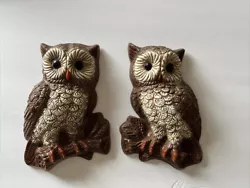Vintage Owl Wall Plaques Hanging Decor Molded Plastic Art Set of TwoI do not see any flaws.ShippingPlease review photos...