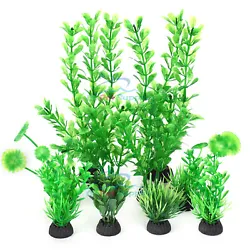 10pcs artificial plants. Easy to clean: just rinse it when dirty. Soft leaves allow your fish to shuttle and hide in...