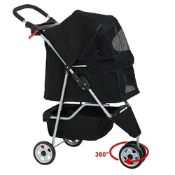 GREAT FOR TRAVEL: Our cat stroller no tools required. Pet stroller cat stroller dog stroller. Large 6.3” wheels of...