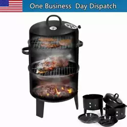 【Multi-Layered Design】: The main body of the smoker is divided into three layers, so the bottom can be used as a...
