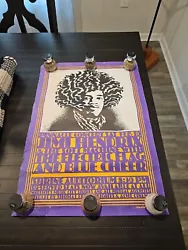 Jimi Hendrix Pinnacle Shrine Auditorium 1968 Concert Poster 3rd Printing 27”. This poster is rough around the edges...