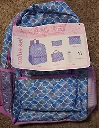 Love @ First Sight Girls 6-Piece Backpack & Accessories Set Mermaid Scales ~NWT!    This comes from a smoke and pet...