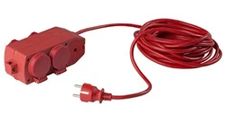 As-Schwabe 60612 Rallonge électrique 4 prises avec câble H05VV-F 3G1,5 pour lintérieur protection IP 20 Rouge 10 m....
