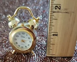 Vivani Small Solid Brass Desk Clock - keeps time, new battery.