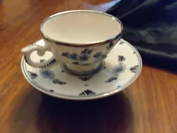 The rim on the cup and saucer are silver, an unusual touch of luxury but not unheard of. Both are in excellent...