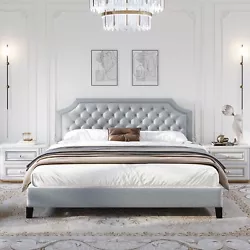 Boasting a classic design, this upholstered platform bed enhances any bedroom. The slat system negates the need for a...
