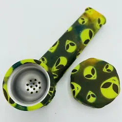Yellow Alien head pattern. Our other bowls WILL NOT fit this pipe. (Do not use alcohol on outside of pipe, it could...