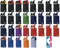 Two Color Double Ply Fully Reversible Jersey (Reverse is White on all colors). Authentic NBA logos on center front...
