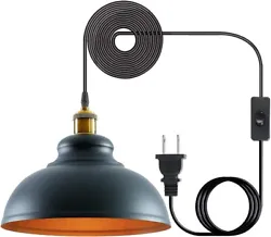 Industrial Pendant Lamp Plug in Metal Hanging Ceiling Lighting Fixture Farmhouse. DESIGN : It has a stylish retro look...