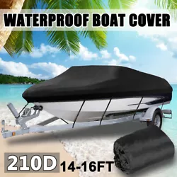 Reinforced 210D Oxford fabric waterproof material. Material: 210D Oxford Fabric. Boat Cover. 1 x Boat Cover. Elastic...