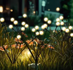 EASY INSTALLATION: Solar garden lights are easy to install, no wiring and no electricity.Just plant solar firefly...