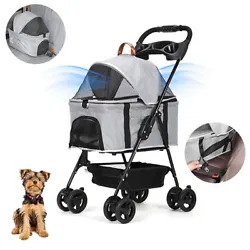 3-in-1 Carrier+car seat +stroller ,Dog Cat Pet Gear Foldable Pet Stroller Detachable Carrier. 【Quickly set up &...