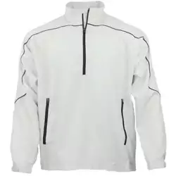 Free Swing Peached Half-Zip Windbreaker Pullover. 100% micro-polyester peached twill with Teflon finish for ultimate...