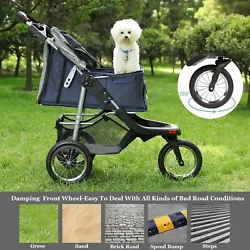 【QUICKLY SET UP & ONE HAND FOLDING】The dog stroller easy to setup in few minutes with the install manual and no...