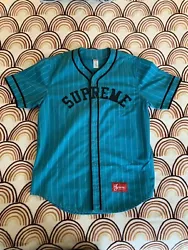 AUTHENTIC Supreme Teal Striped Baseball Jersey Size XL. Worn a handful of times, still in incredible condition. See...
