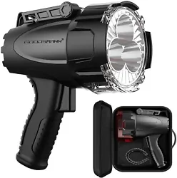 Manufacturer‎Goodsmann Group. This marine spotlight for boat has 3 mode, it last 1-1.5 hours on high mode, 2-2.5 hour...