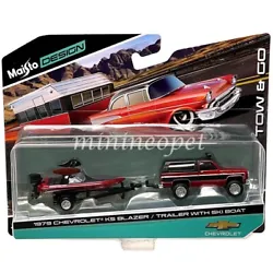 Made By : MAISTO. TOW & GO 1979 CHEVROLET K5 BLAZER & TRAILER with BASS BOAT 1/64. We will do our best to reply as soon...
