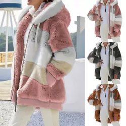 Fall/winter warm plush quilt zippered pocket hooded loose coat. Various color simple style,casual and versatile,warm...