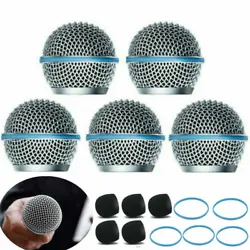 Suitable For: For Shure Beta58A SM58 PGX24 SLX4. With inner foam filter to reduce wind, breath, and pop noises. Color:...