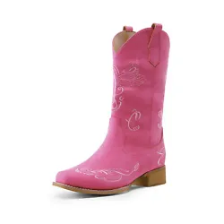 Western Style: Complete your cowgirl style with these western boots that feature a square-toe design and embroidery...