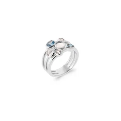Bague pavées pierre de lune et zirconium. Matière(s):Argent 925/000 rhodié ,pierre de lune. en argent 925/000...