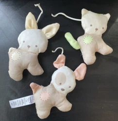 Fisher Price My Little Snugapuppy Cradle Swing Set of 3 Plush Animals Mobile Toys, as shown Replacement PartIn very...