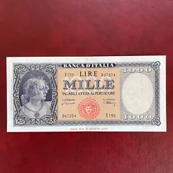 Italie Billet 1000 LIRE 1948 Série I.150 Banca D italiaSUPERBE+/XF+1 pli central Manipulation coin haut droit Ni...