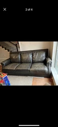 top grain leather sofa. Top Grain Leather Couch purchase in 2017 from NFM. Smoke free home. This is a very comfortable...