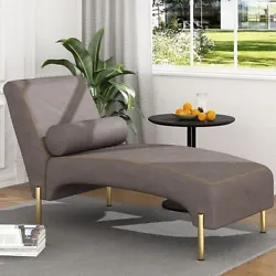 Chaise Lounge Chair Features. A combination of high density foam upholstered in velvet gray fabric.