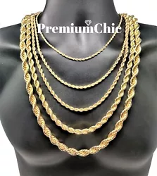 Turn heads with the hottest 14k Gold Plated Hip Hop rope chains! Classic Gold Plated Stainless Steel Rope Chains. Width...
