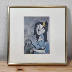 Pablo Picasso Offset Lithograph, Jacqueline with Dog / Woman with Hound.