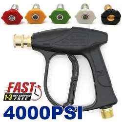 【Special Design】 The power washer gun is equipped with a safety buckle design, which can be pulled up when not in...