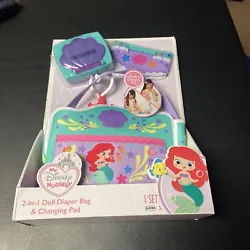 Disney Little Mermaid 2-in-1 Doll Diaper Bag Changing Pad Accessories Girl Gift. Brand new!