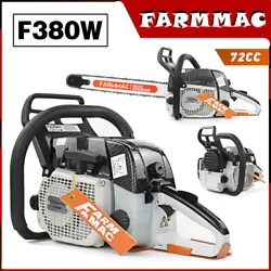 【72cc Professional Chainsaw】----FARMMAC gas chain saw power head F380W compatible for Stihl chainsaw 038 Neotec...