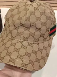 Gucci GG Monogram with Web Canvas Baseball Cap Head Hat Beige and free shipping
