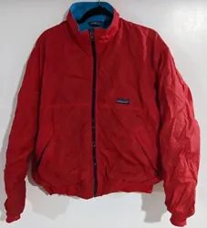 Vintage Made In USA Patagonia Fleece Windbreaker Jacket Size Medium Red Blue.
